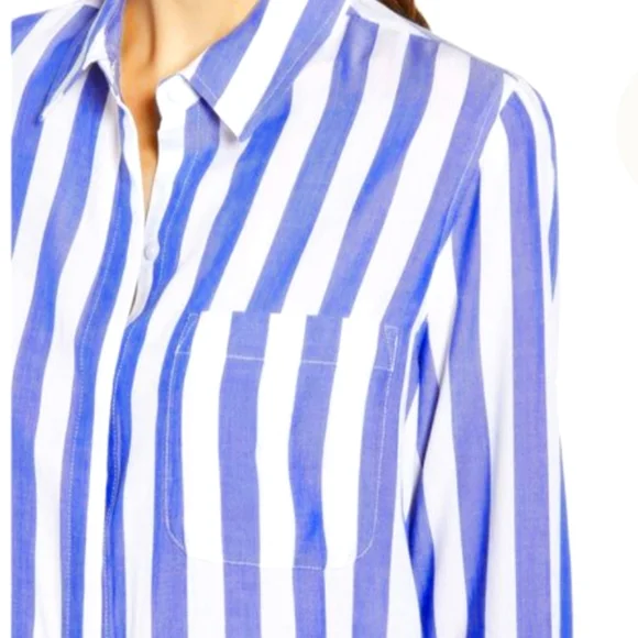 Rails Hayden adelaide stripe button down shirt sz M blue & white striped - Picture 3 of 11